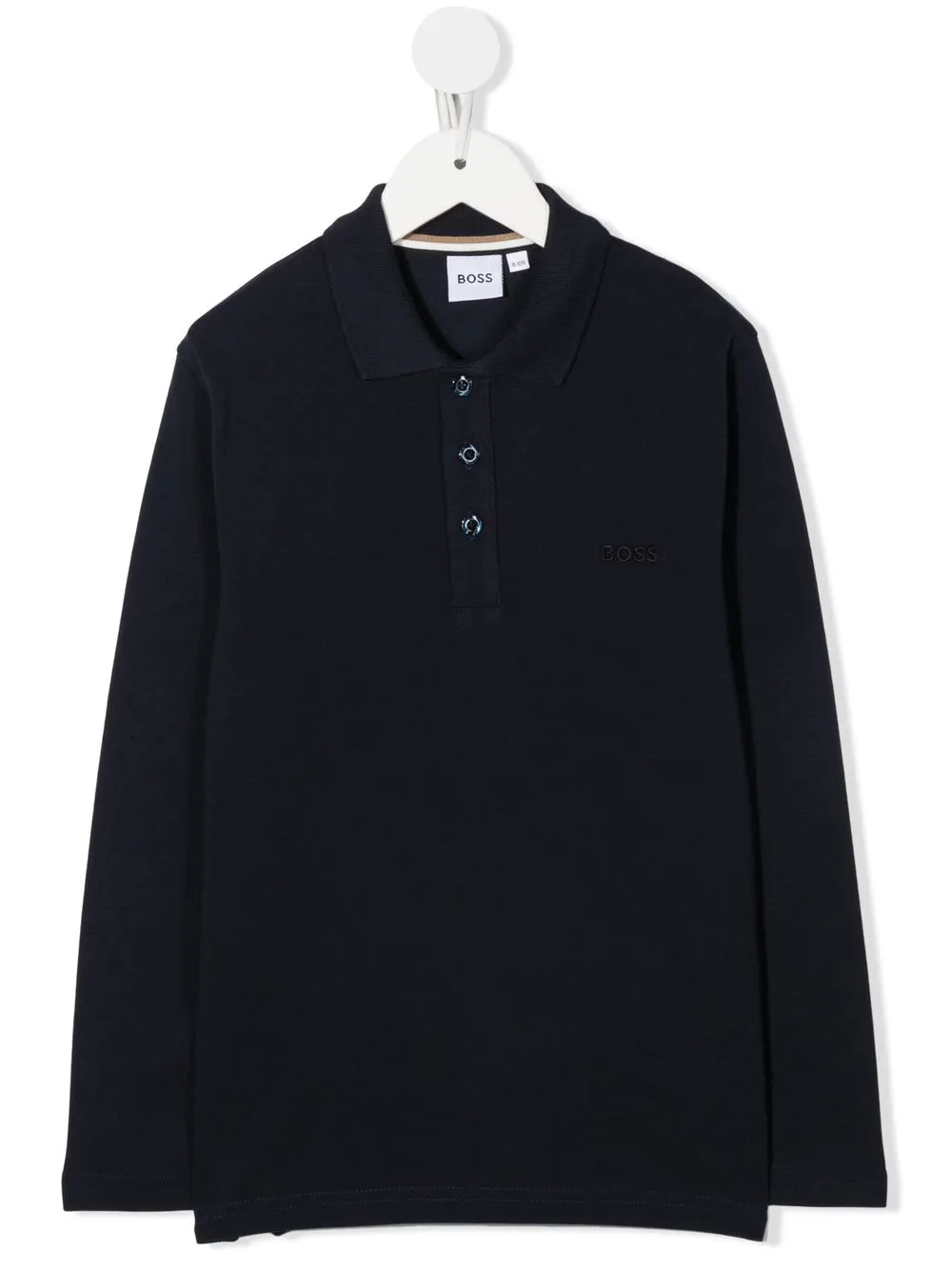 

BOSS Kidswear playera tipo polo manga larga - Azul