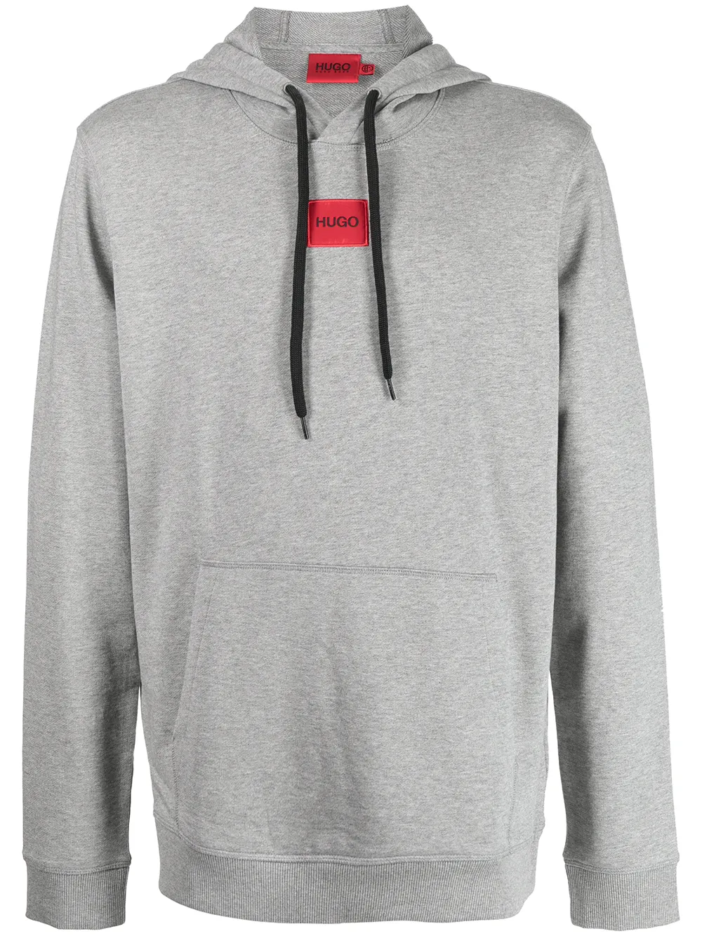 

HUGO logo patch hoodie - Grey