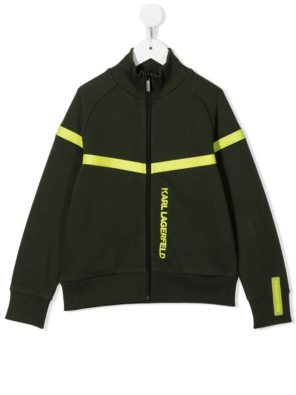 

Karl Lagerfeld Kids sudadera con cierre y logo estampado - Verde