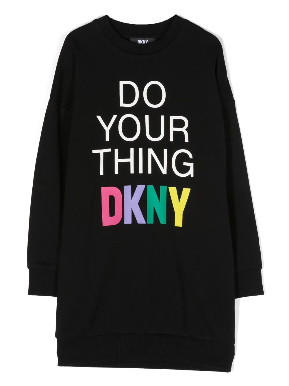 

Dkny Kids vestido estilo suéter con logo estampado - Negro