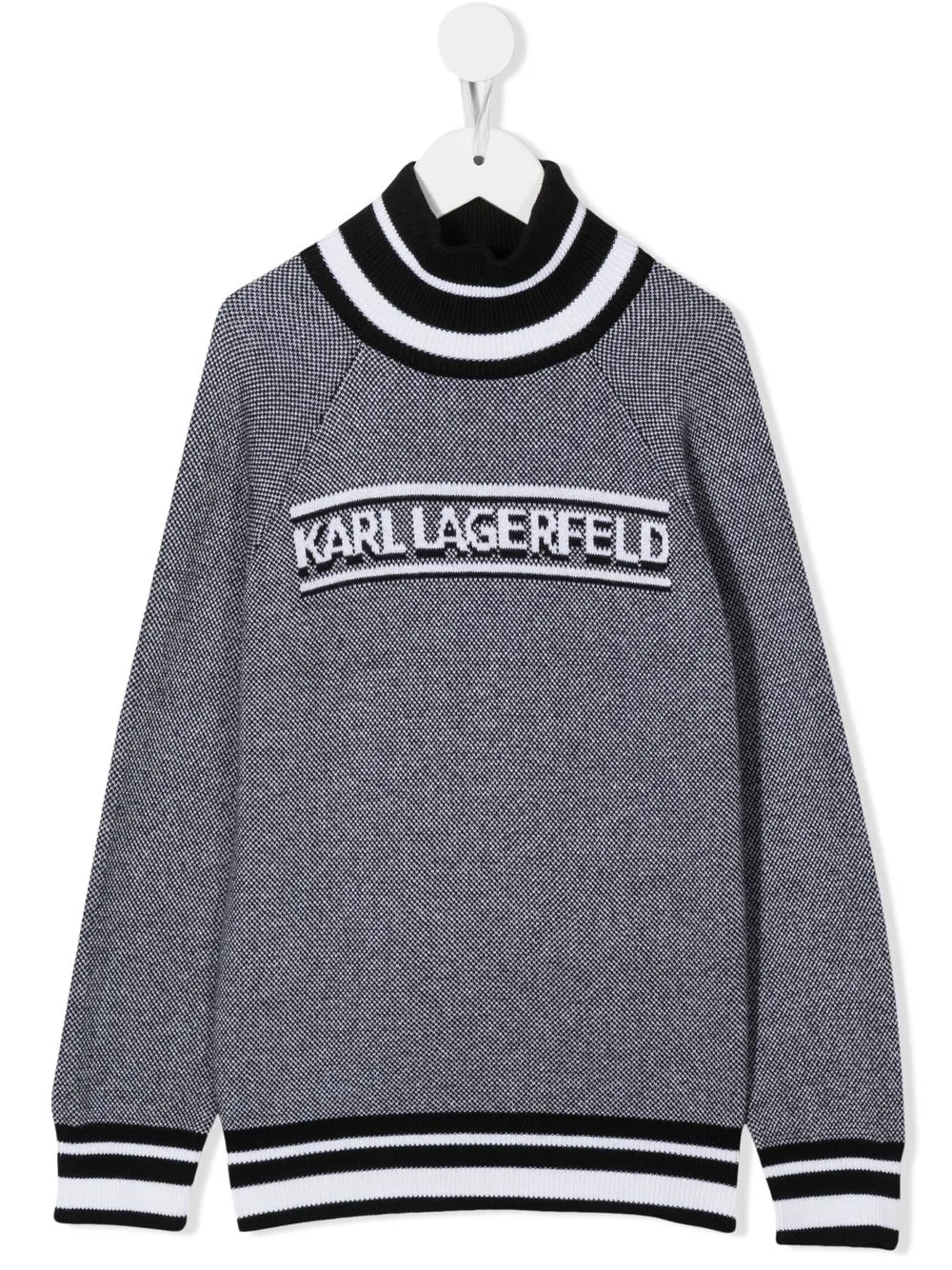 

Karl Lagerfeld Kids suéter con ribete a rayas - Negro