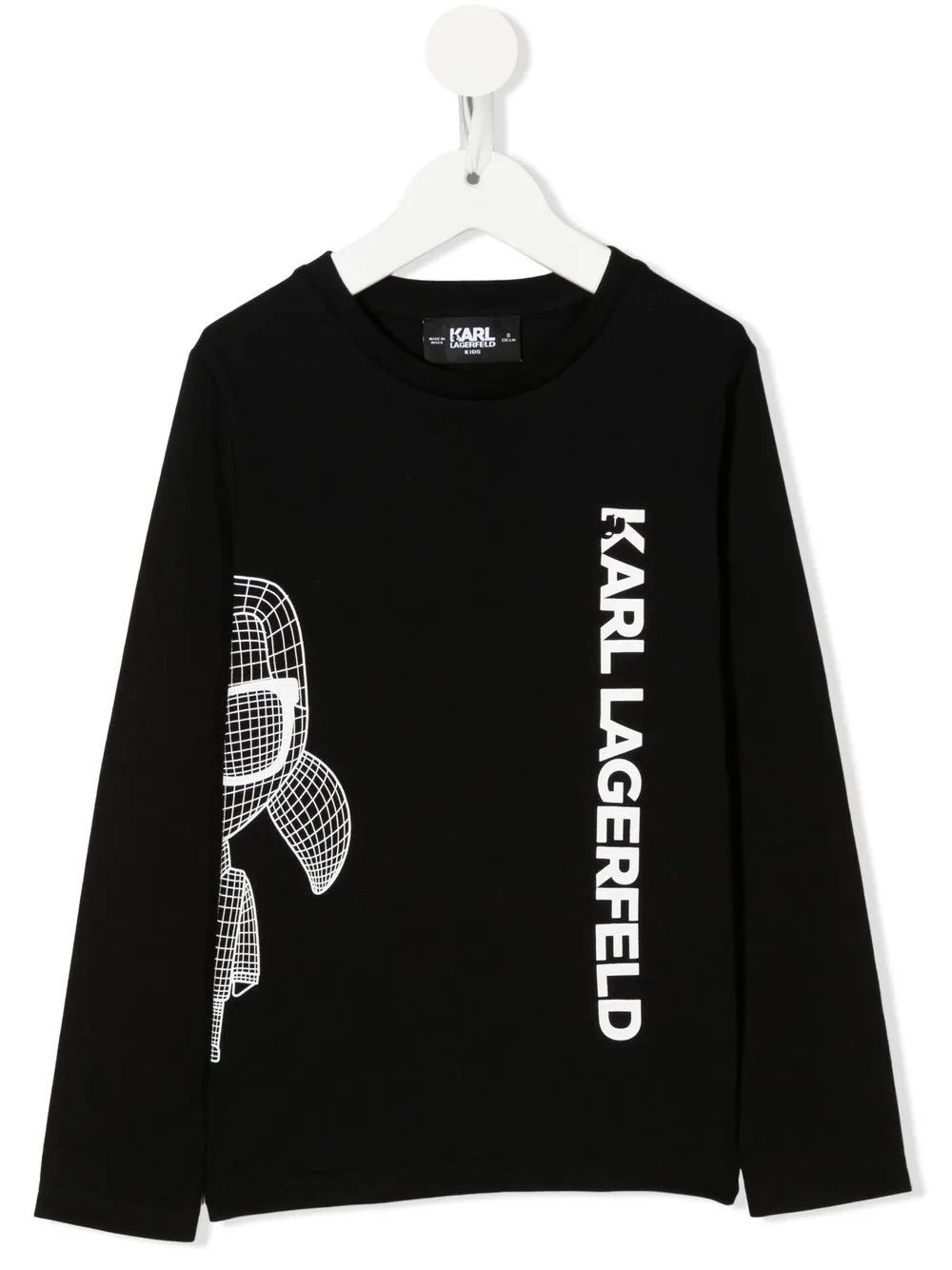 

Karl Lagerfeld Kids playera manga larga con logo estampado - Negro