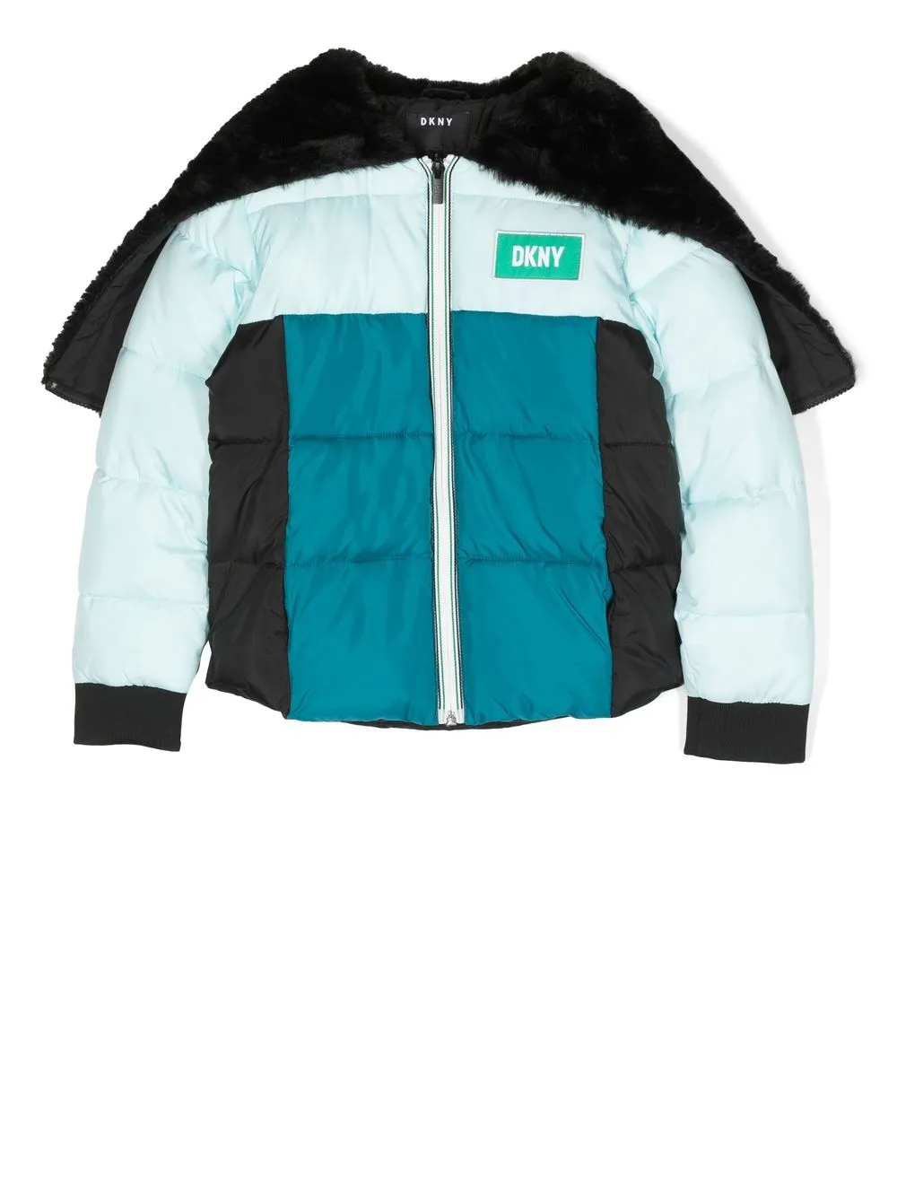 

Dkny Kids padded colour-block panelled jacket - Blue