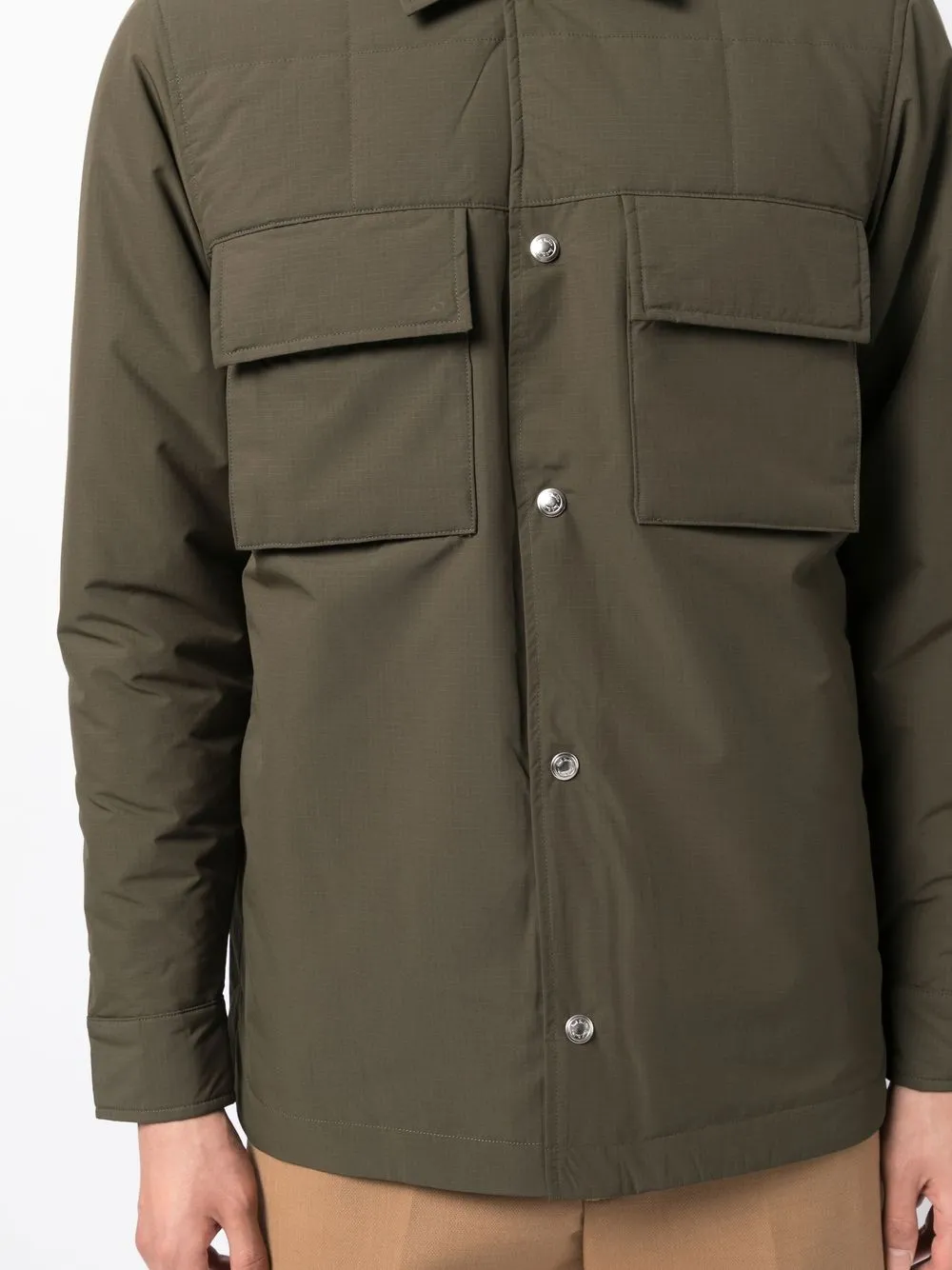 Shop Paul Smith Flap-pocket Press-stud Jacket In Green