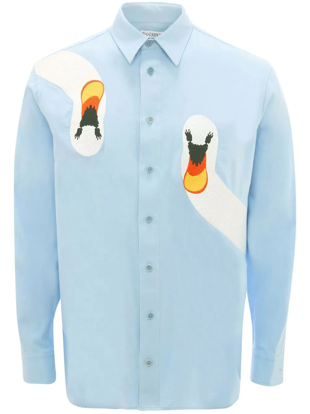 

JW Anderson swan-embroidered shirt - Blue