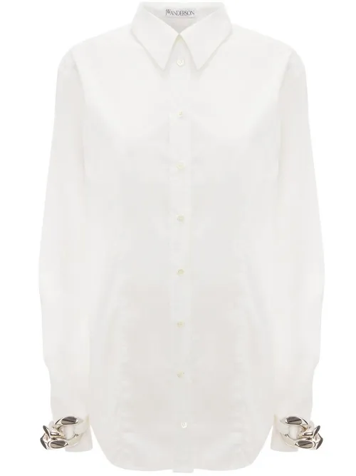 Chemise en popeline à détails de chaînes - JW Anderson - Modalova