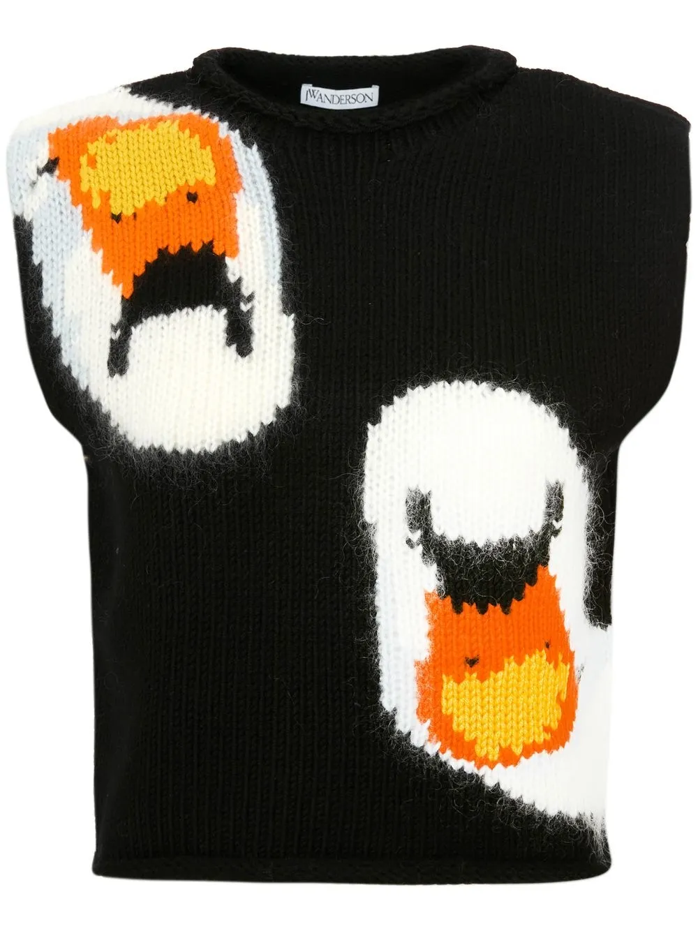 

JW Anderson swan intarsia-knit vest - Black