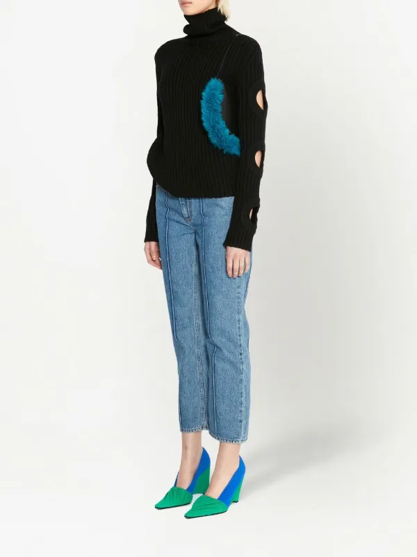 JW ANDERSON ブラック カットアウト長袖トップス JW ANDERSON ブラック カットアウト長袖トップス