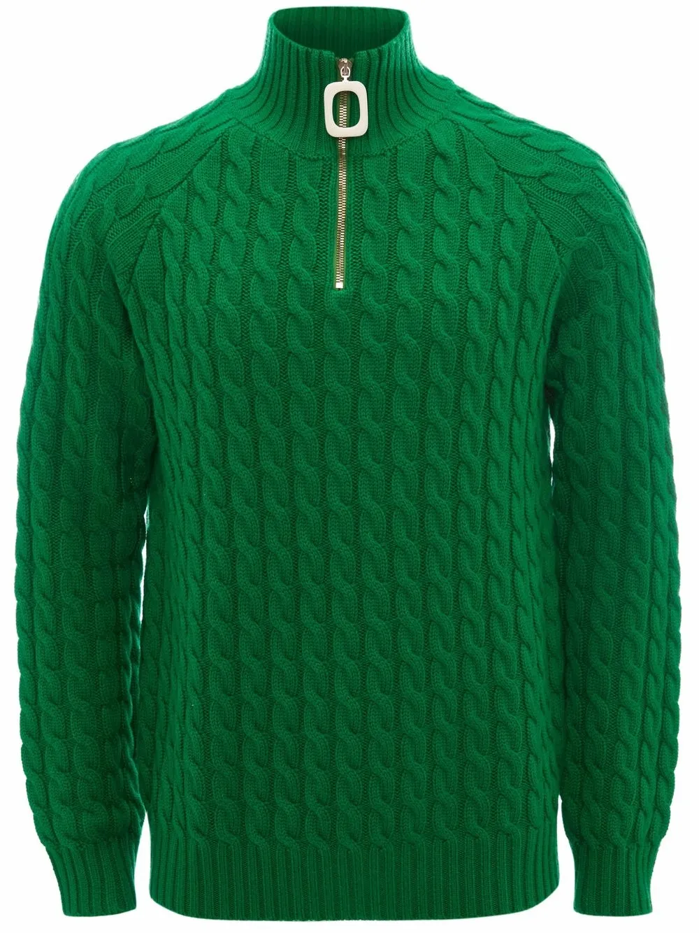 

JW Anderson suéter tejido de ochos con cuello henley - Verde