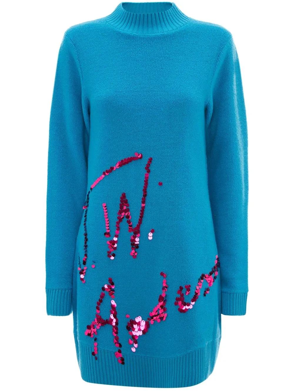 

JW Anderson sequin-embroidered knitted dress - Blue