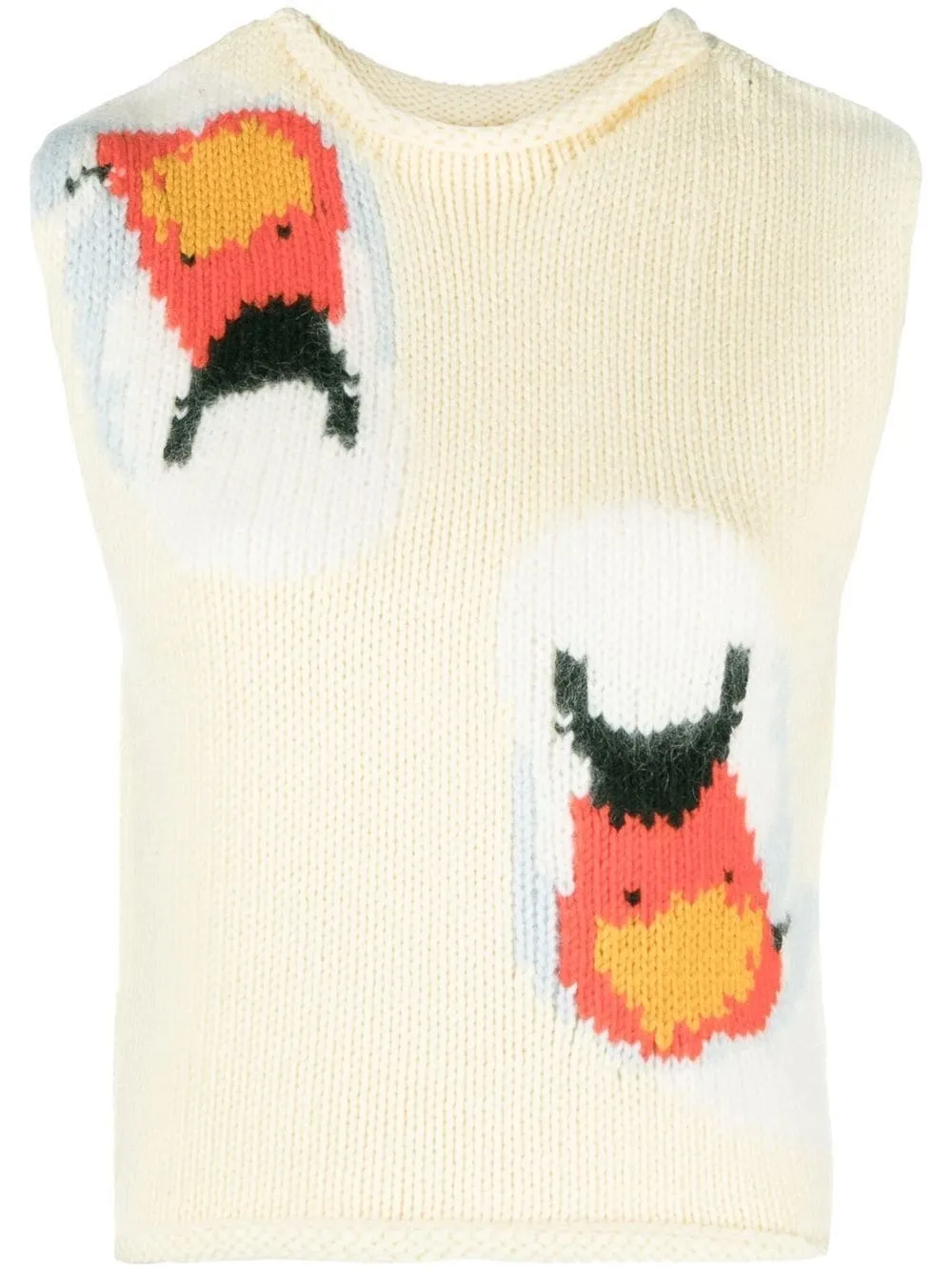 

JW Anderson chaleco swan en intarsia - Blanco