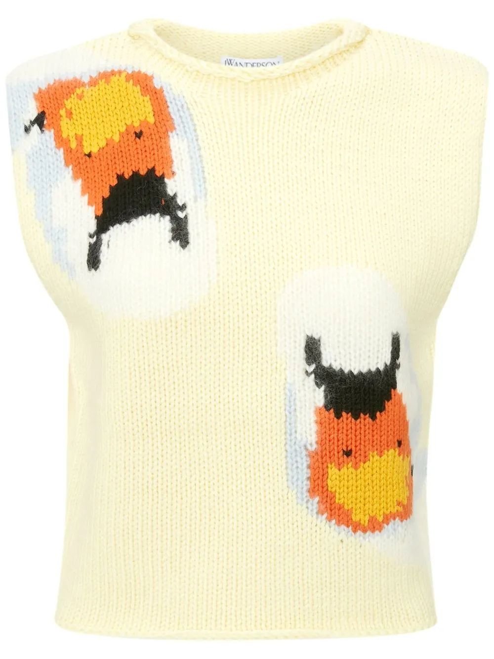 

JW Anderson chaleco swan en intarsia - Blanco