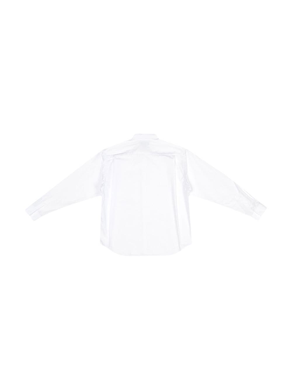 Shop Balenciaga Long-sleeve Button-down Shirt In White