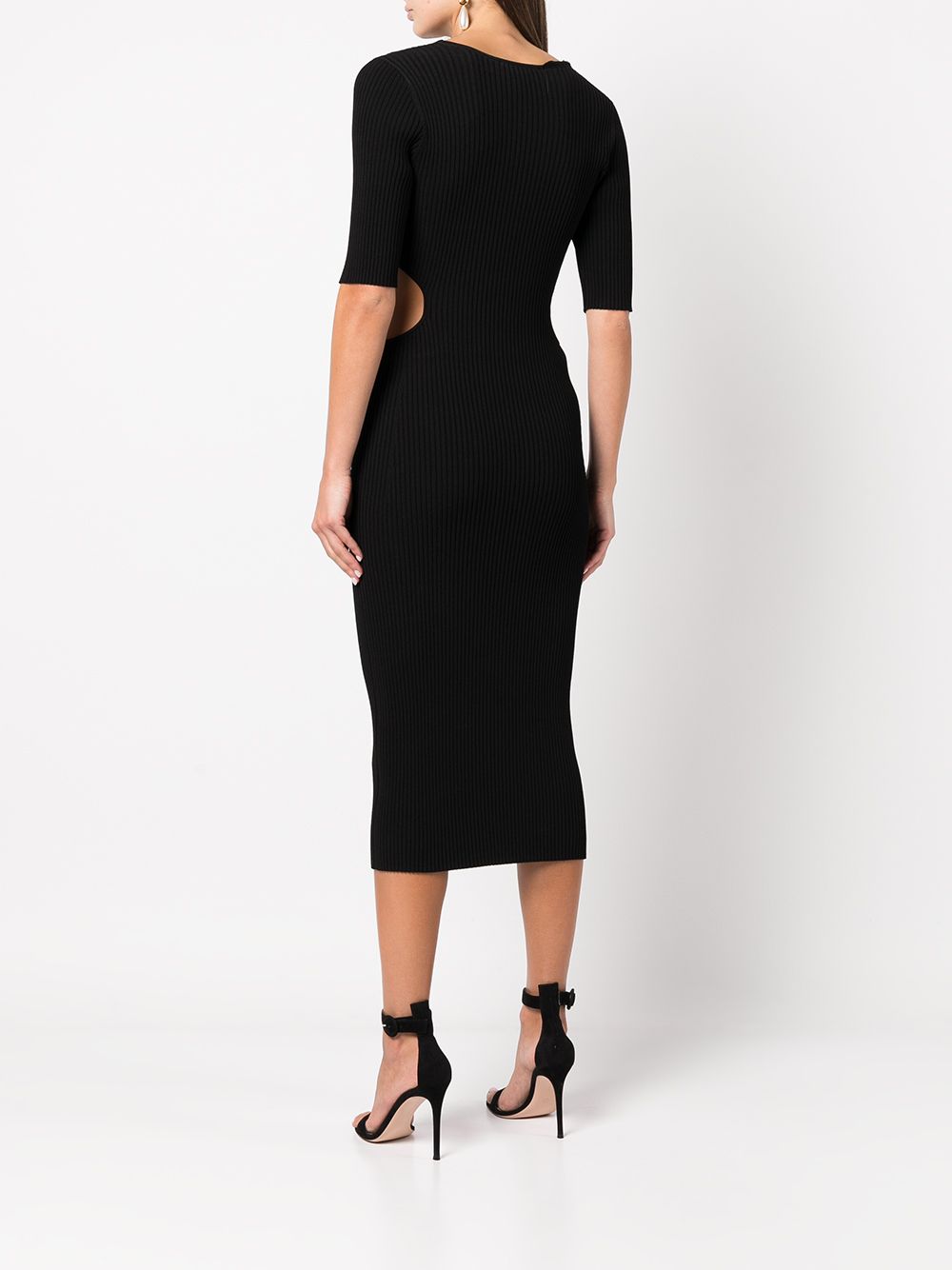Shop Jonathan Simkhai Colette Cut-out Midi Dress In Black