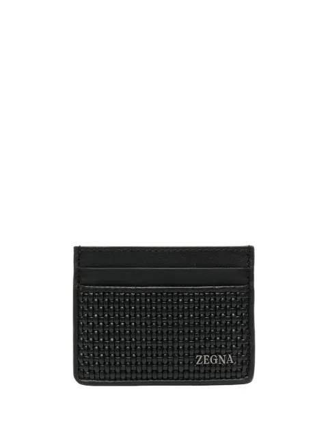 Zegna textured embossed-logo cardholder