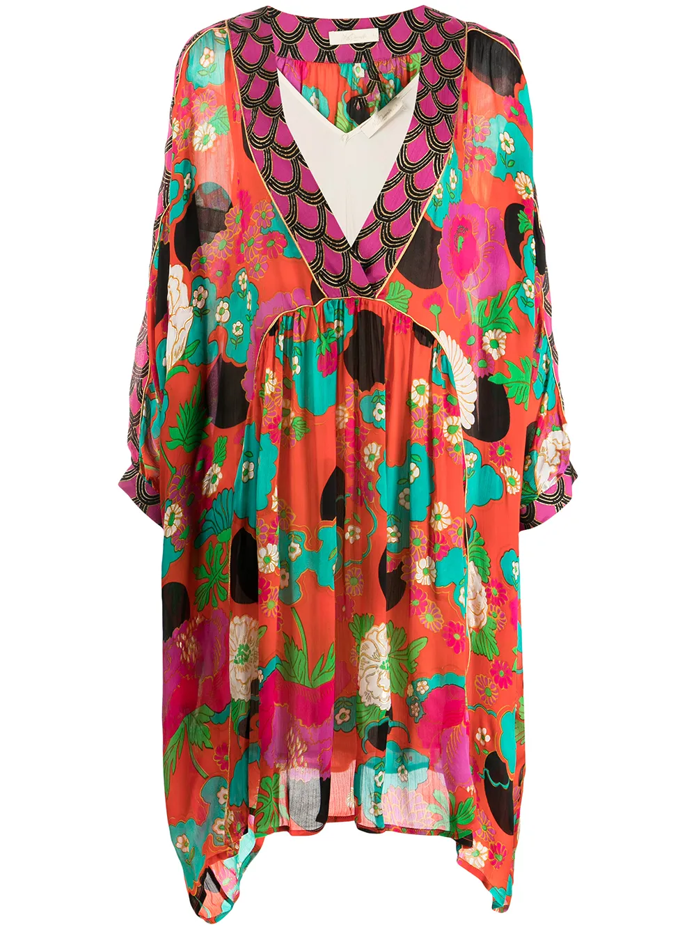

Mes Demoiselles caftán con estampado floral - Rojo