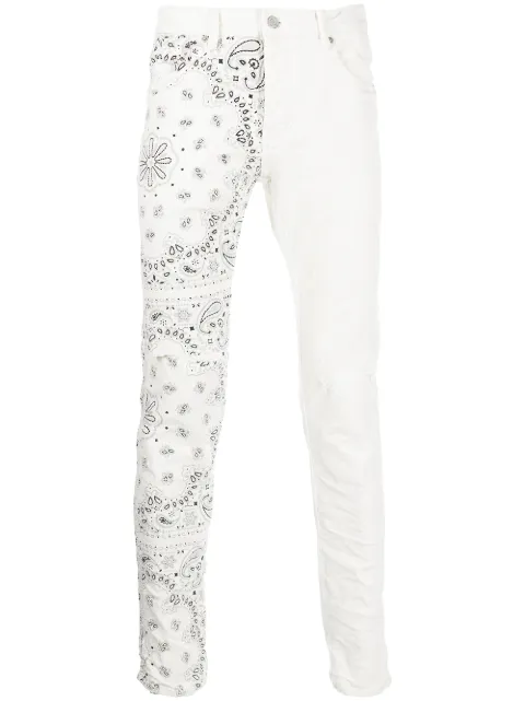 Purple Brand bandana-print skinny corduroy trousers