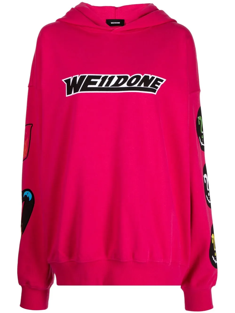 

We11done hoodie oversize con logo estampado - Rosado