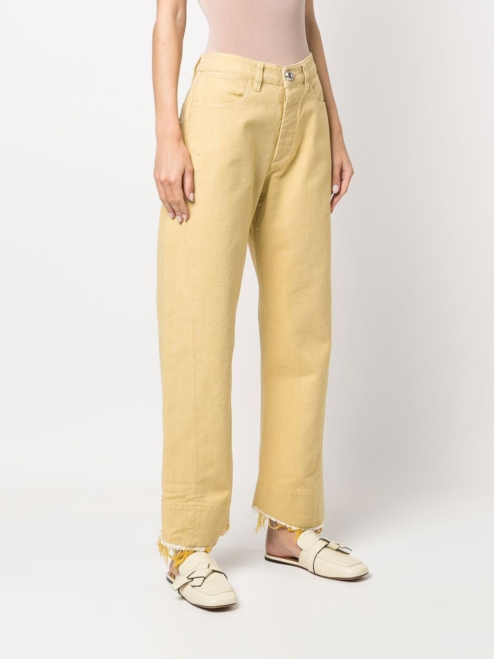 Shop Jil Sander High-waisted Straight-leg Trousers In Yellow