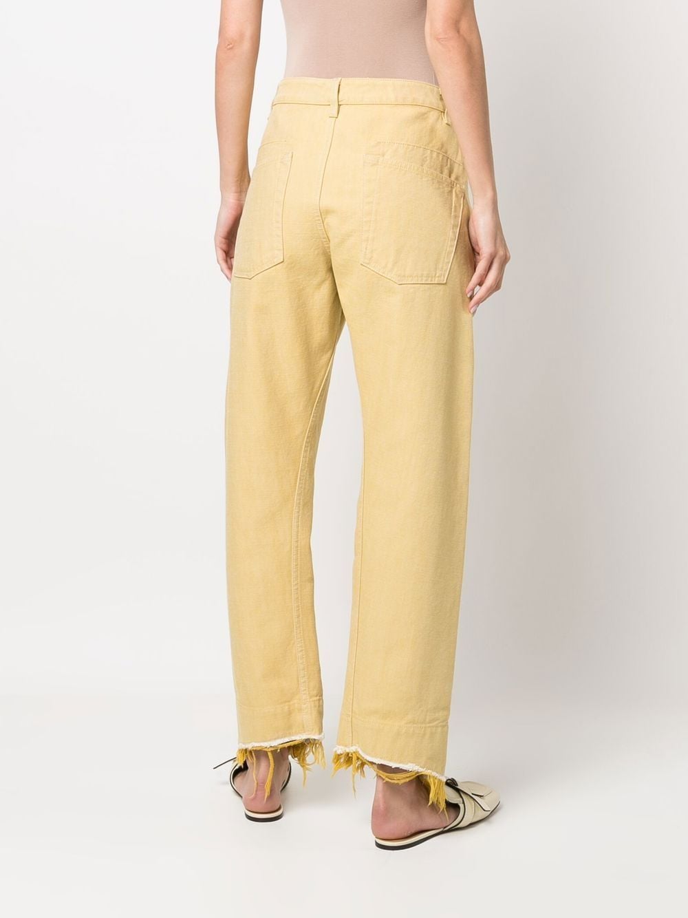 Shop Jil Sander High-waisted Straight-leg Trousers In Yellow