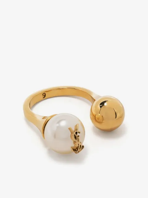 Saint Laurent Cassandre pearl ball ring