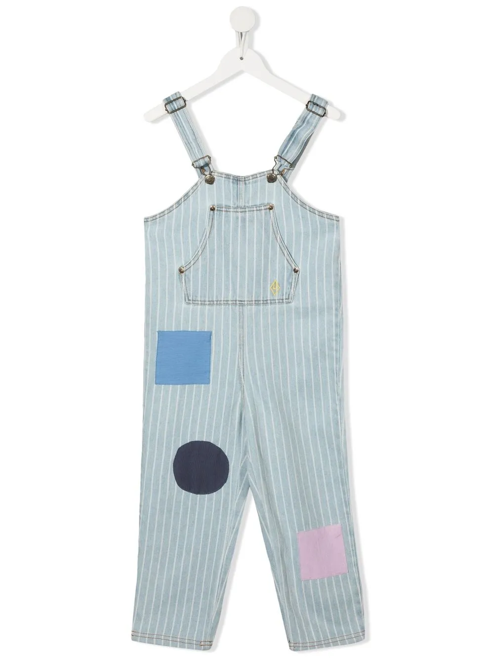 

The Animals Observatory stripe-detail dungarees - Blue