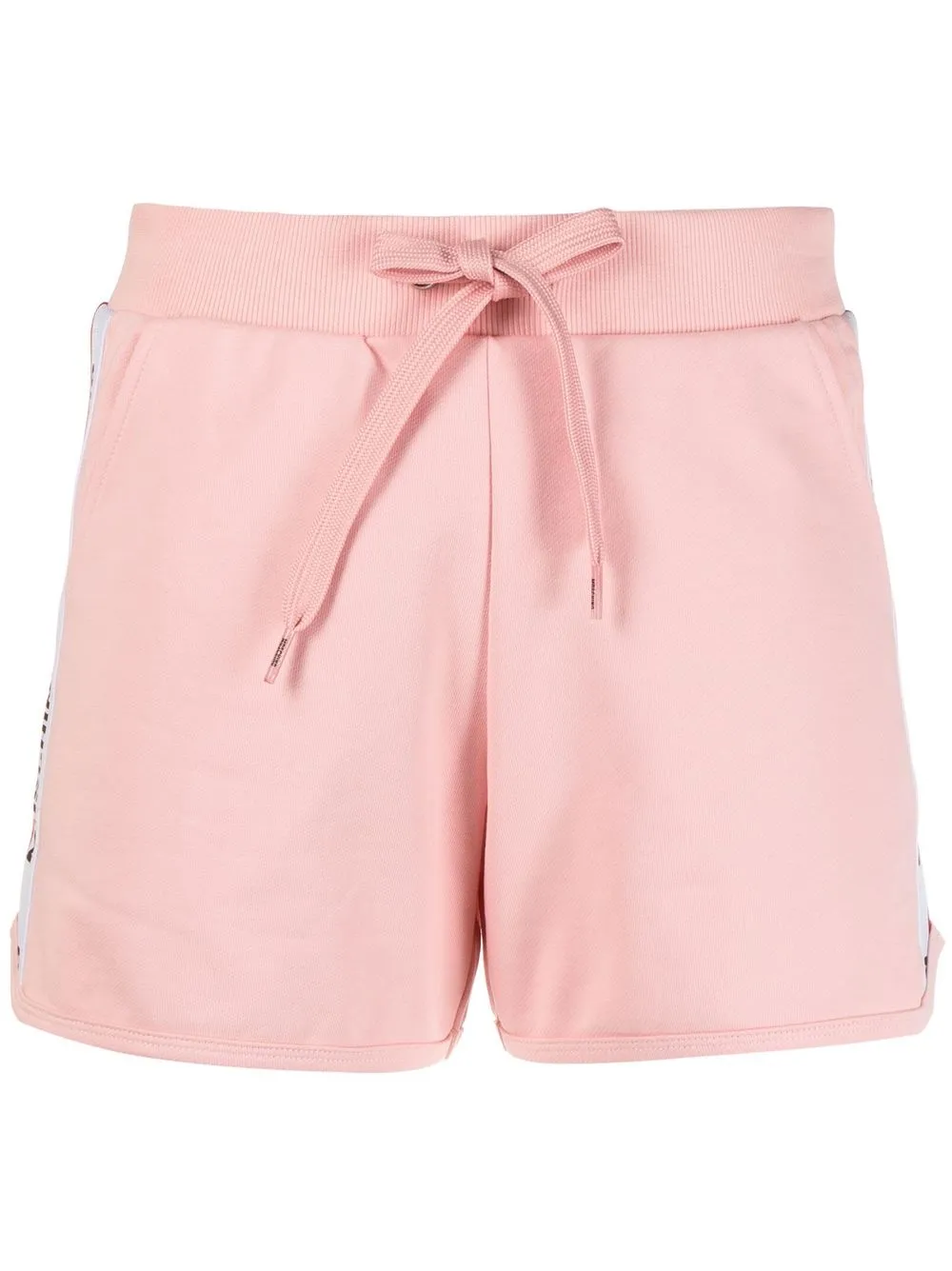 Moschino Logo Tape Track Shorts In Pink