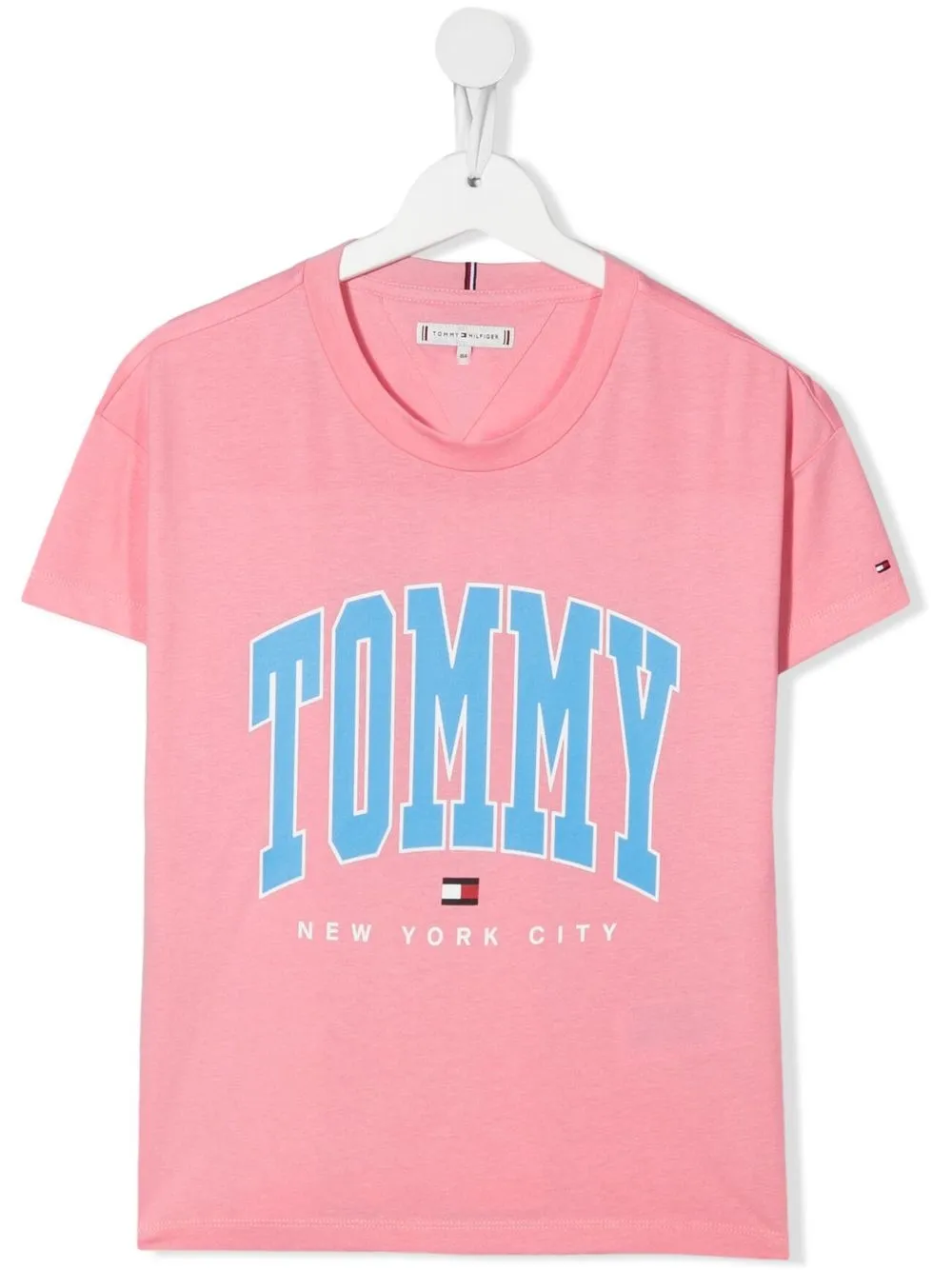 

Tommy Hilfiger Junior playera con logo estampado - Rosado