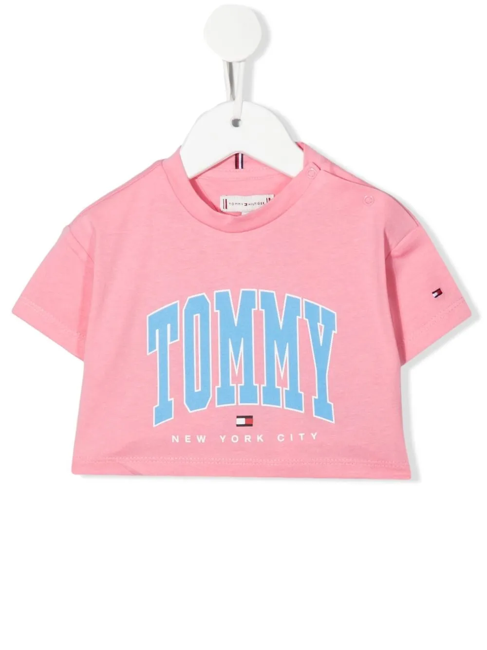 

Tommy Hilfiger Junior cropped logo-print T-shirt - Pink