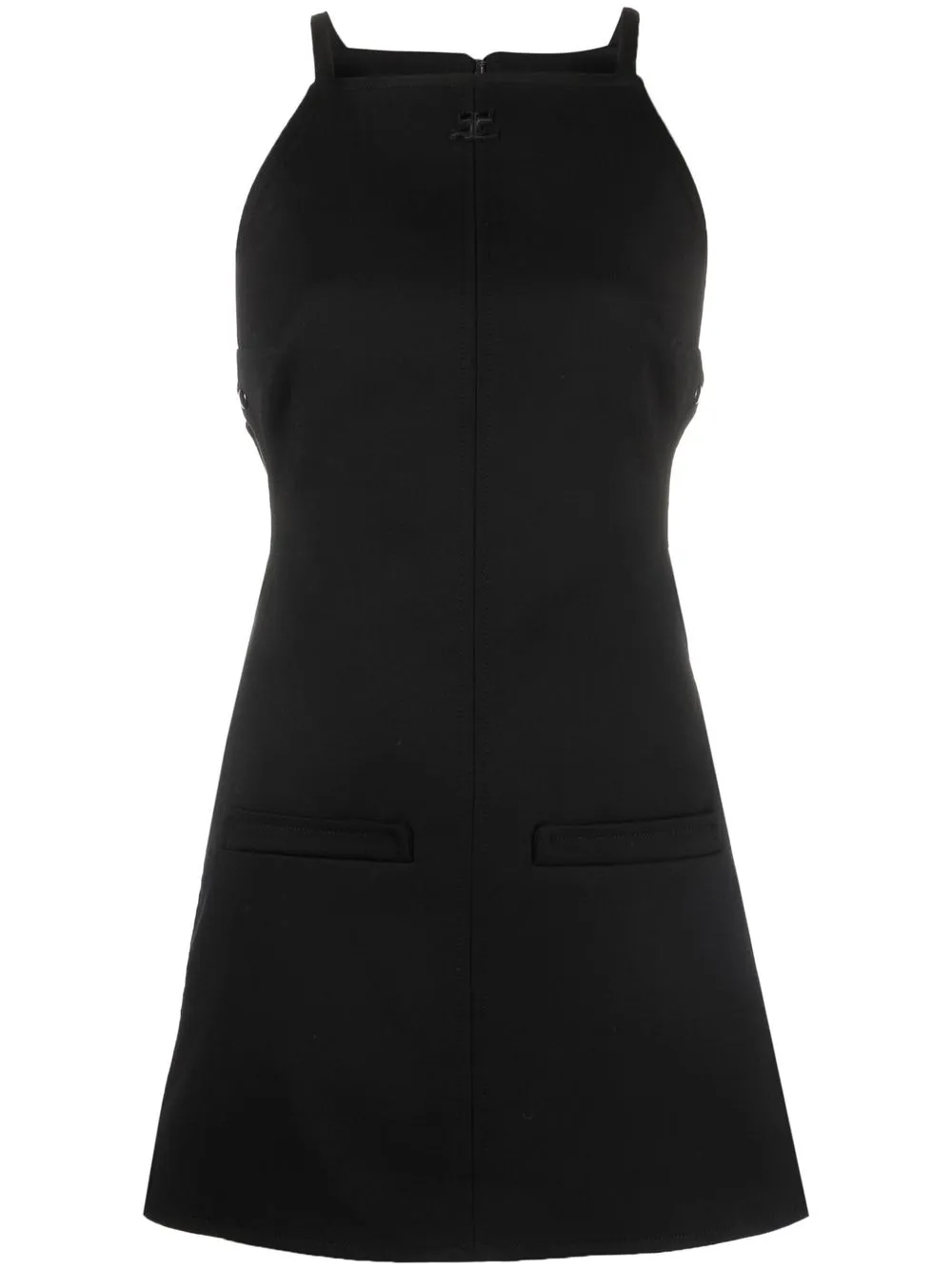 

Courrèges vestido con parche del logo - Negro