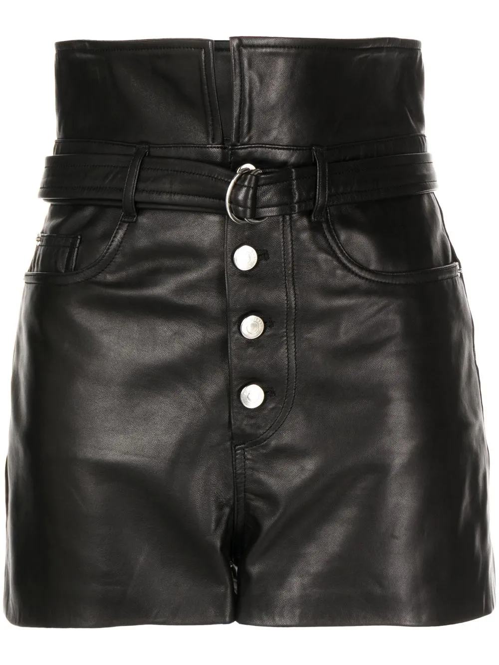 IRO Diana high-waist Leather Shorts - Farfetch