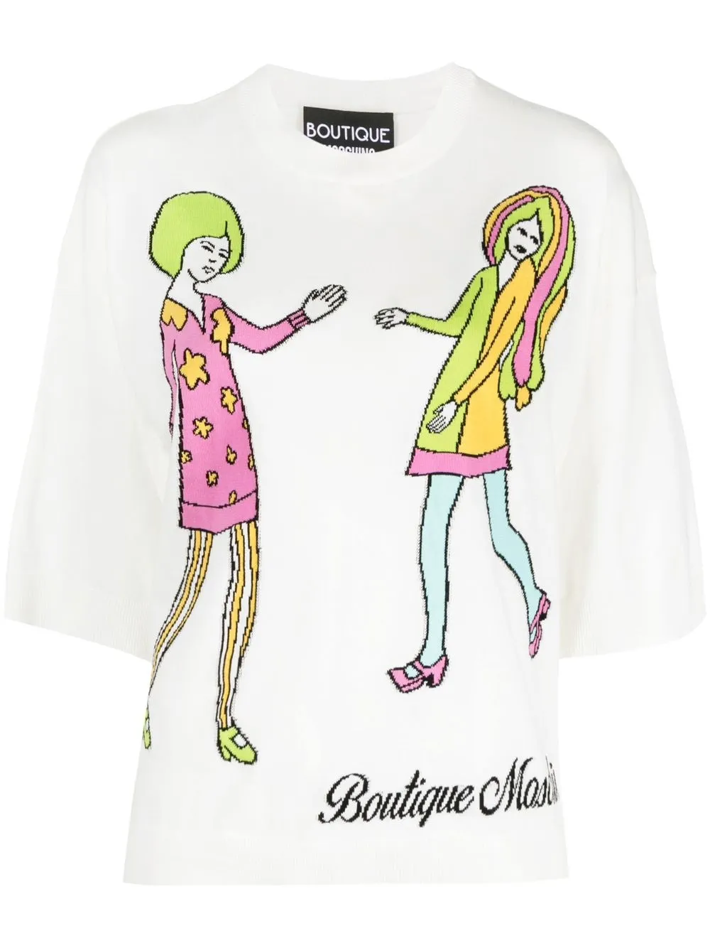 

Boutique Moschino top tejido de intarsia - Blanco