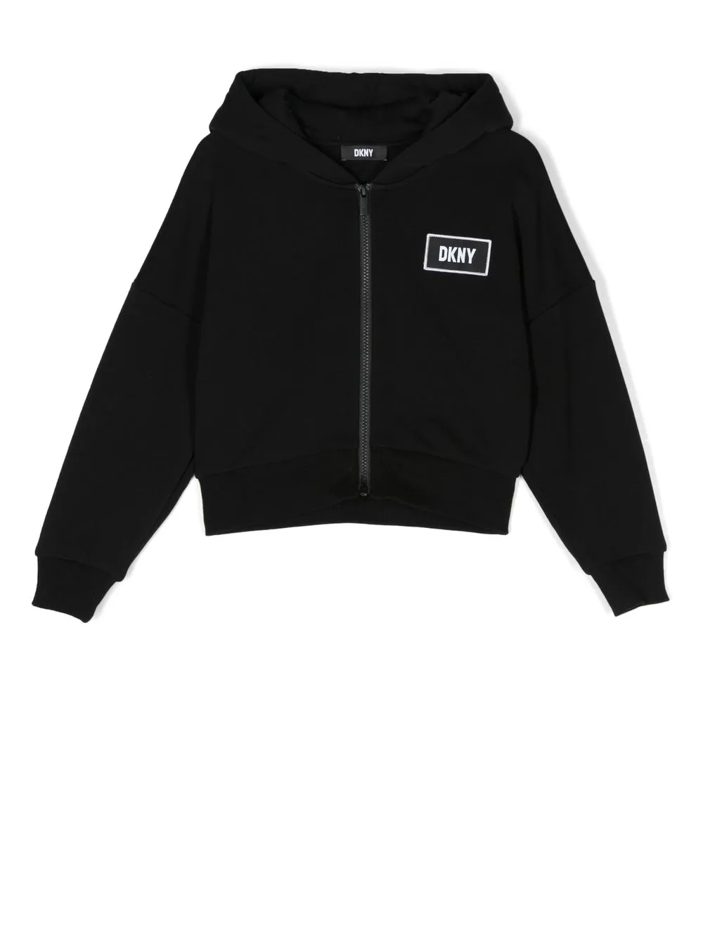 

Dkny Kids hoodie con cierre y logo jacquard - Negro