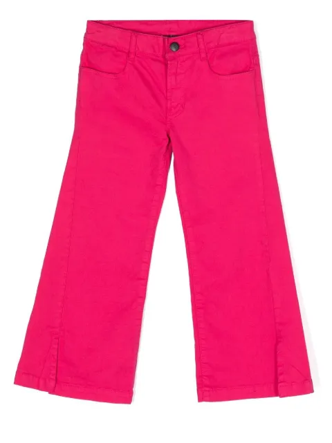 Dkny Kids logo-patch wide-leg trousers