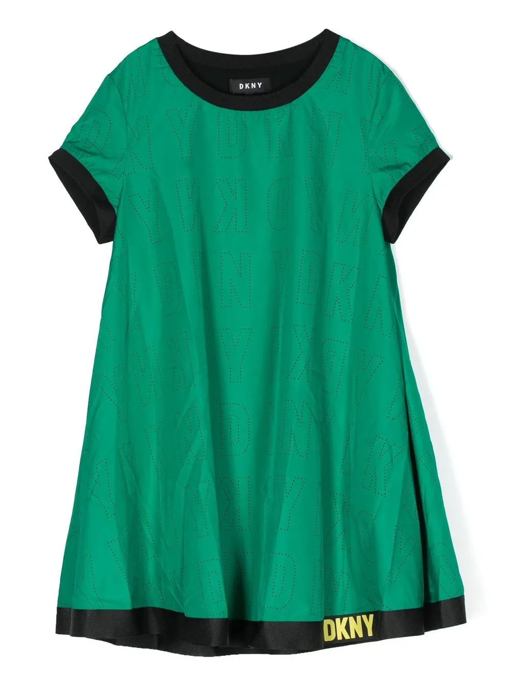 

Dkny Kids vestido manga corta con logo - Verde