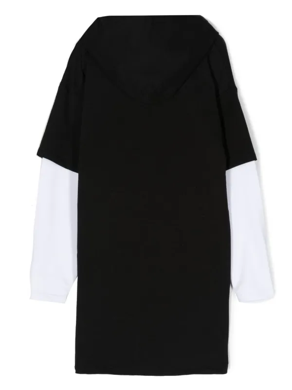 Dkny Kids Layered Hooded Sweater Dress | Black | FARFETCH Dkny Kids Layered Hooded Sweater Dress | Black | FARFETCH