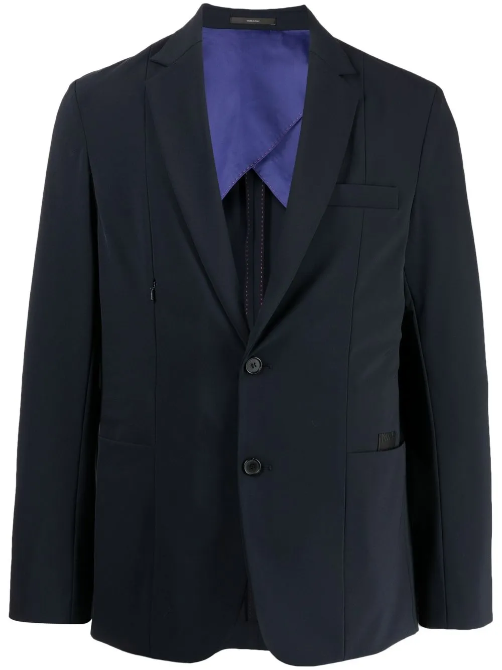 

Paul Smith logo-patch single-breasted blazer - Blue