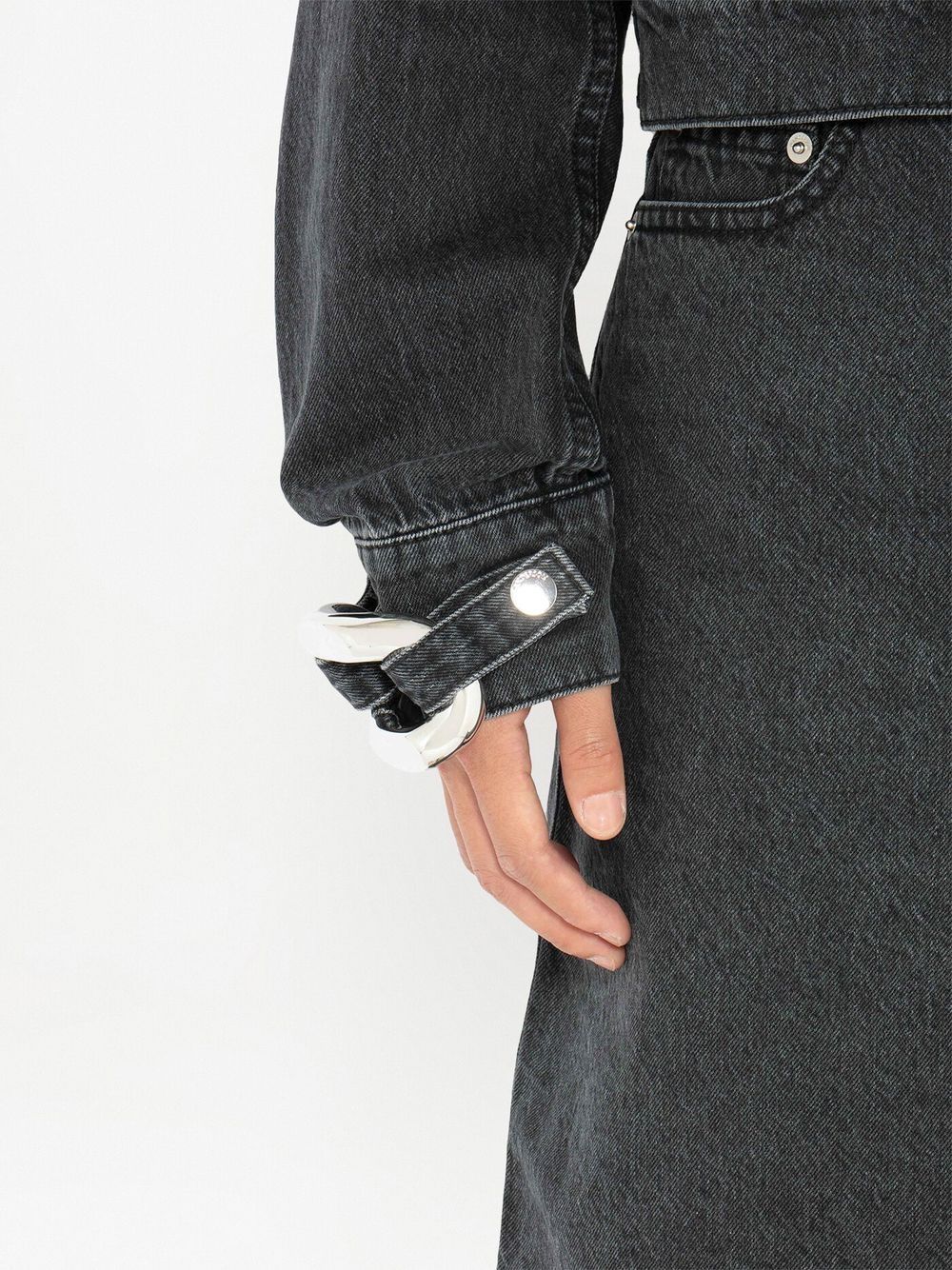 Shop Jw Anderson Chain-link Detail Denim Jacket In Black