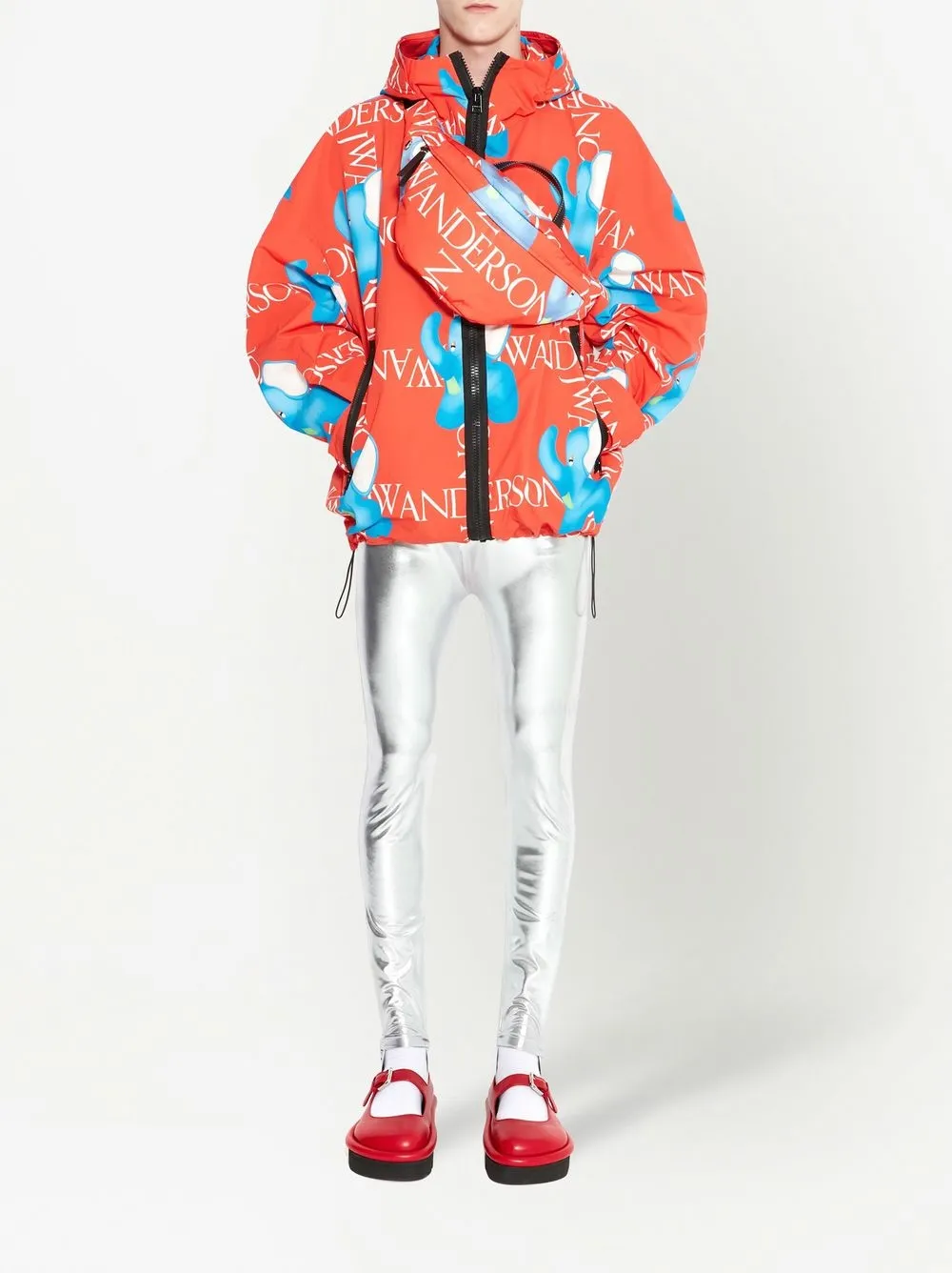  Jw Anderson Kapuzenjacke Mit Logo Print   Rot 