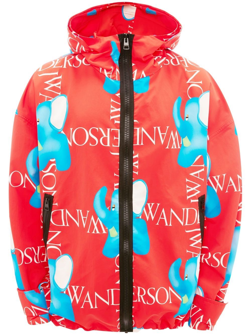 JW Anderson logo-print hooded jacket - Red