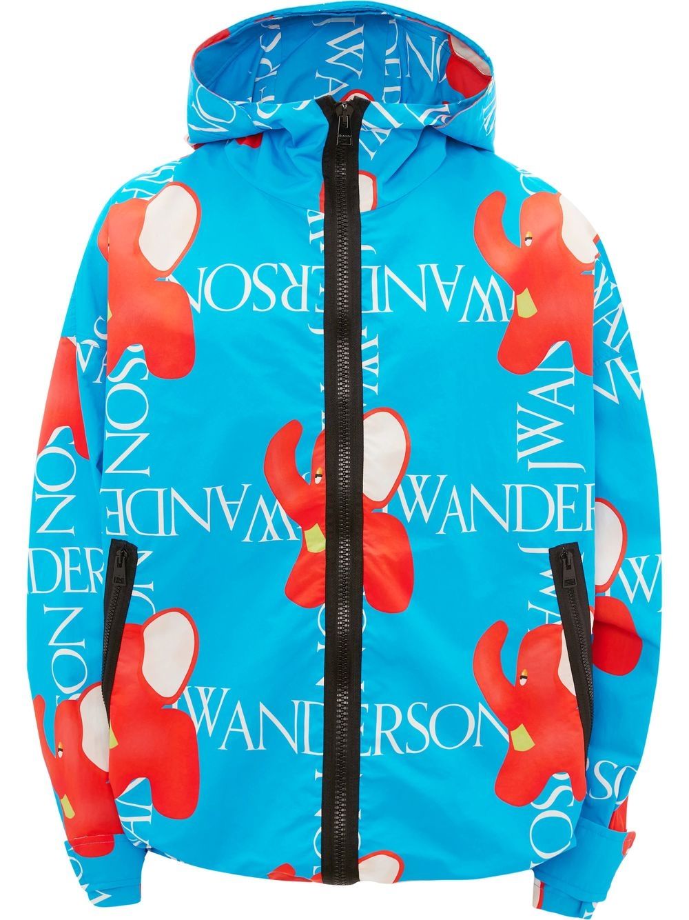 

JW Anderson chamarra con capucha y logo estampado - Azul