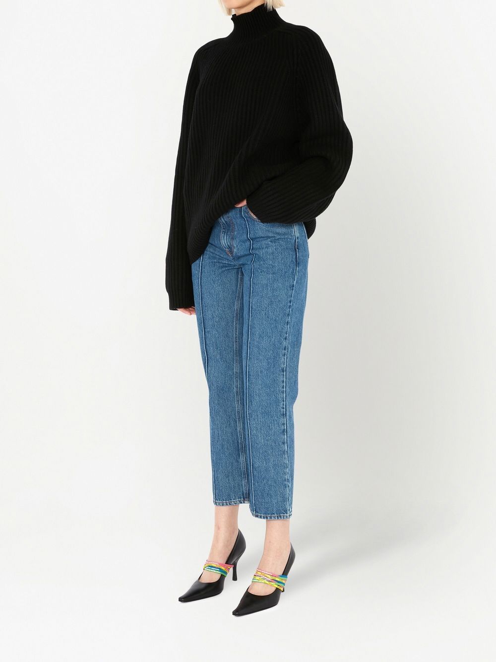 JW Anderson logo-patch chunky-knit jumper Women