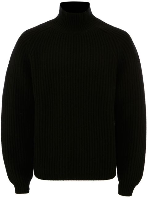 logo-patch chunky-knit jumper