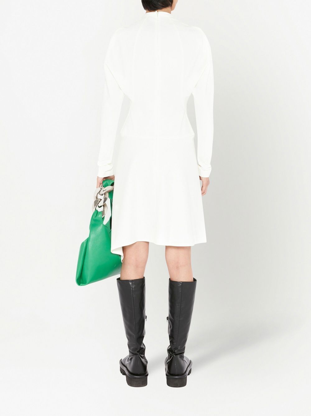 Shop Jw Anderson Chain-neck Asymmetric-hem Dress In White