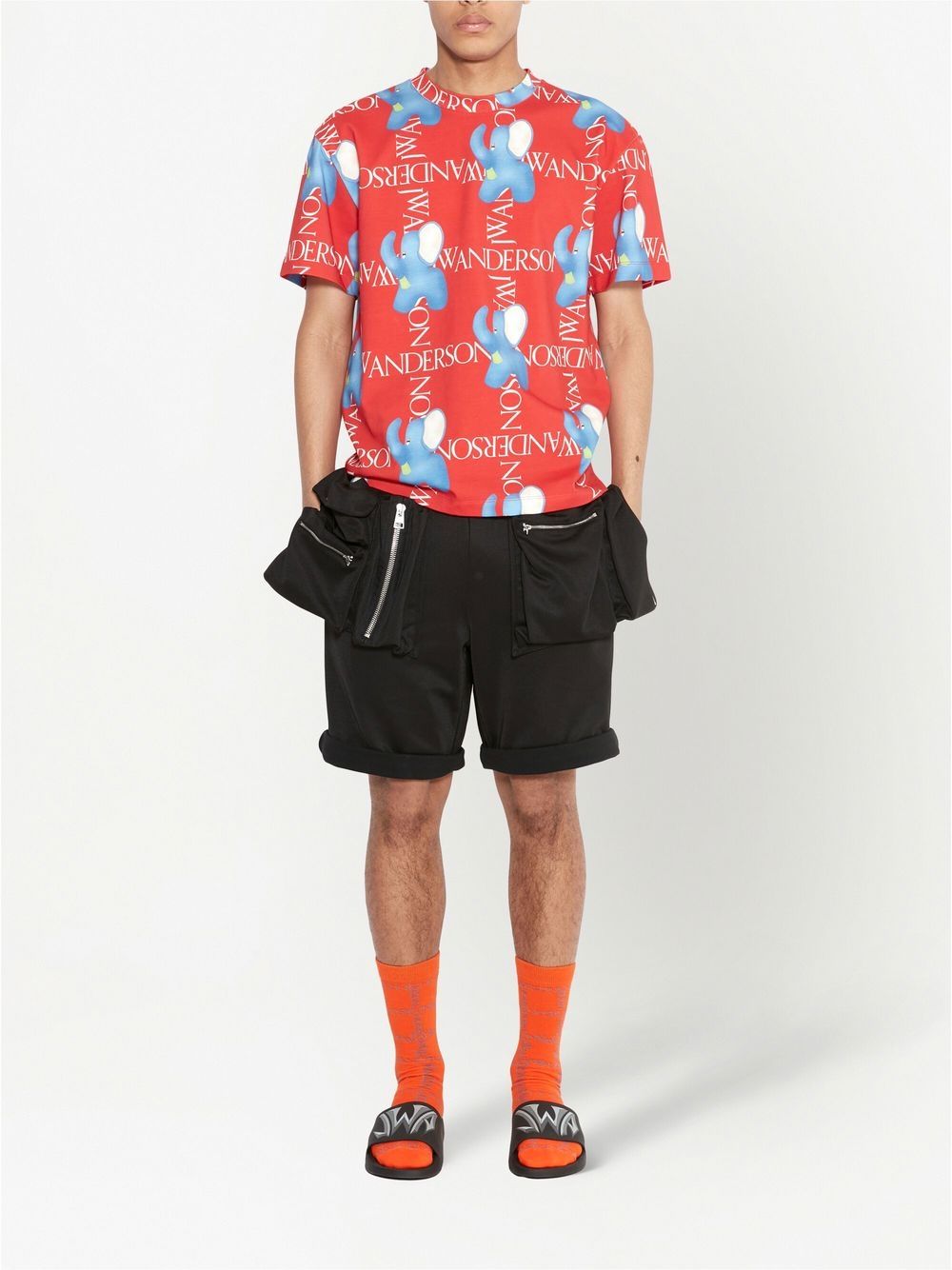 JW Anderson T-shirt met olifantenprint - Rood