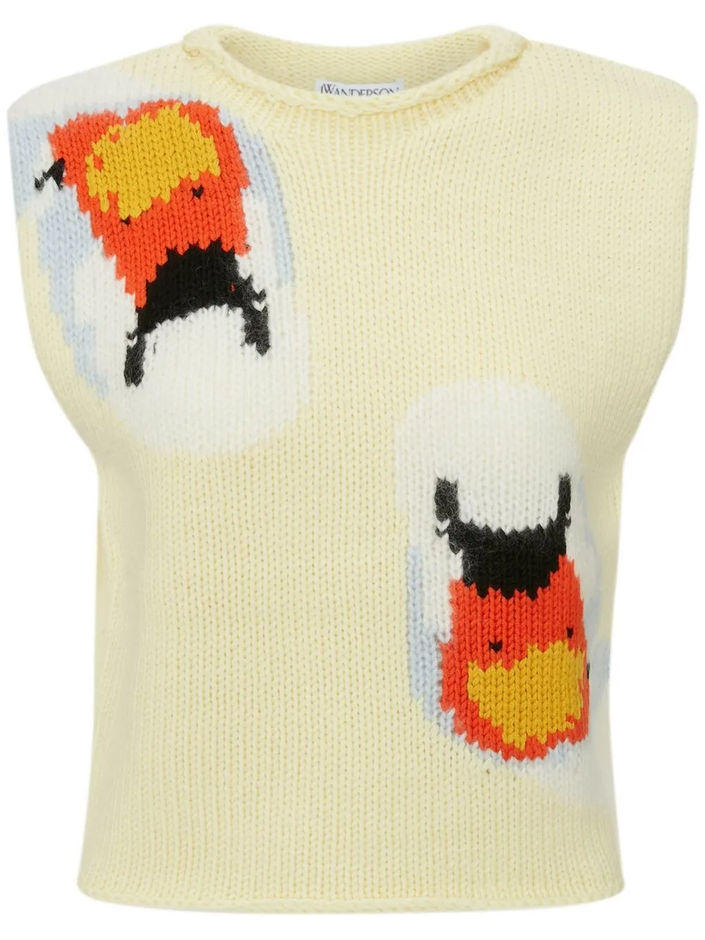 

JW Anderson chaleco con motivo de cisnes en intarsia - Amarillo