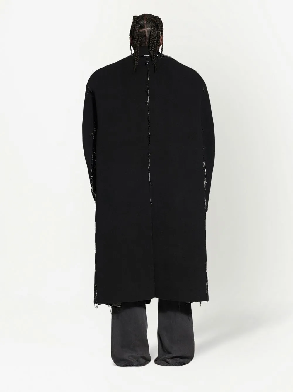 Shop Balenciaga Raw-edge Oversized Coat In Schwarz