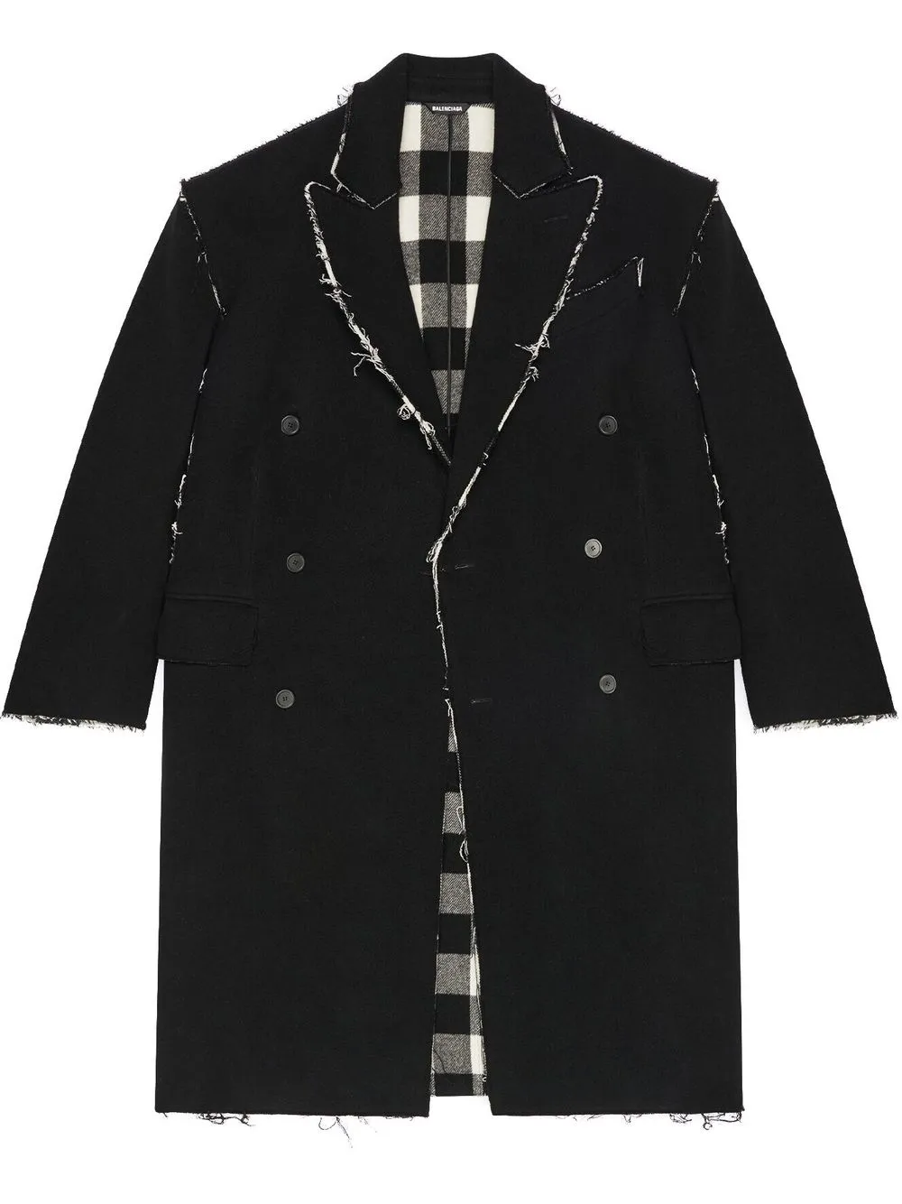 Shop Balenciaga Raw-edge Oversized Coat In Schwarz