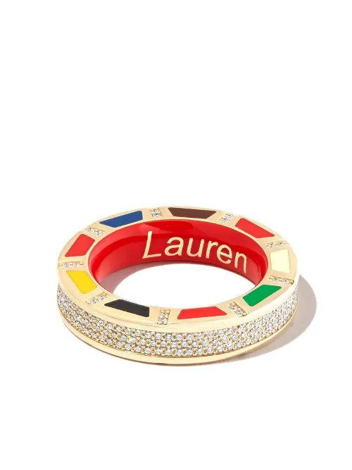 Bague en or 14ct pavée de diamants - Lauren Rubinski - Modalova