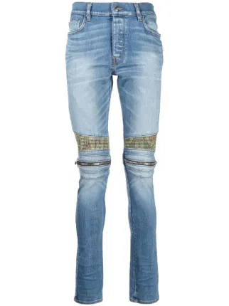 AMIRI Calça Jeans Skinny Com Patch Paisley | Azul | FARFETCH BR